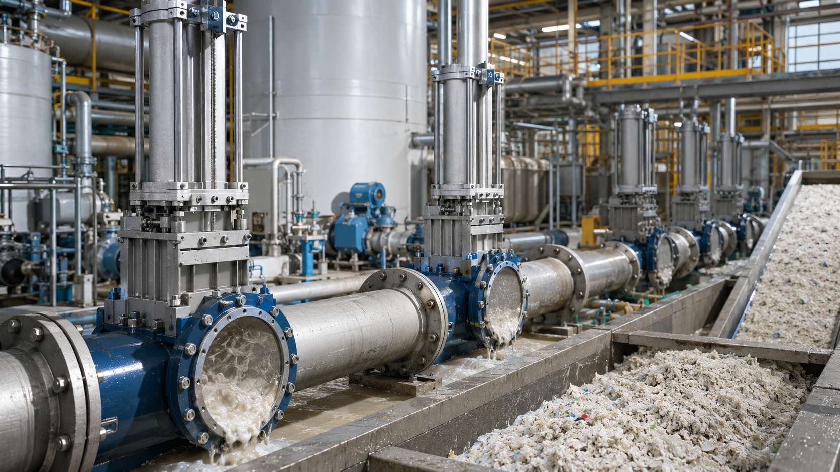 Double Gate Knife Gate Valves for Pulp and Paper Recycling Lines