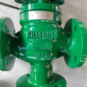Pneumatic three way globe control valve with positioner and air filter for maintenance inventory planning